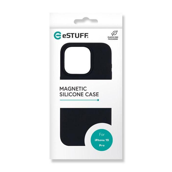 eSTUFF Funda Magnética Silicona INFINITE ROME para iPhone 15 Pro, Negra - 81% Material Reciclado 8