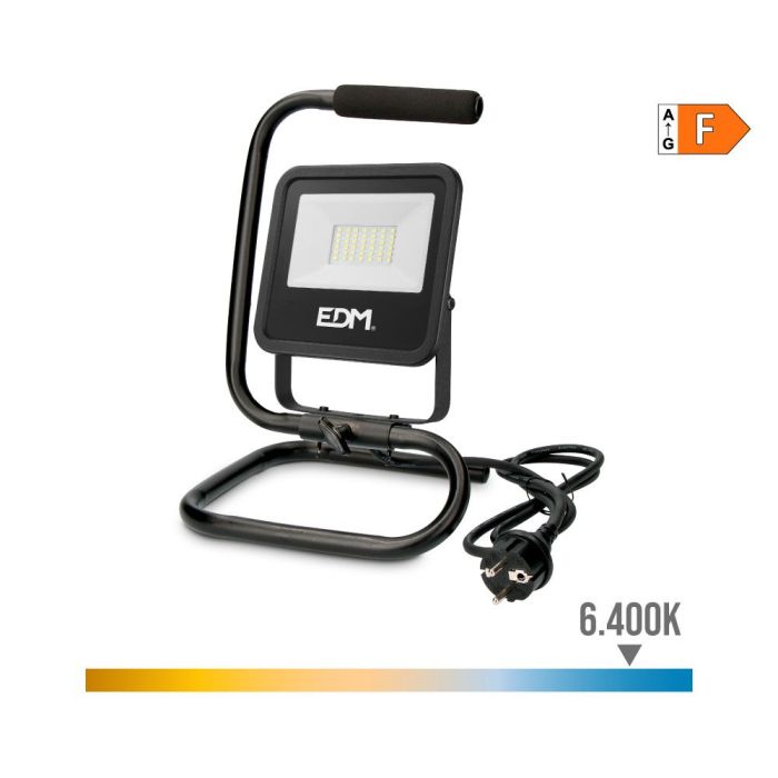 Edm Foco proyector led con pie Black Series 30W 2370LM 6400K luz fría IP65 120° aluminio/plástico 0 Edm Foco proyector led con pie Black Series 30W 2370LM 6400K luz fría IP65 120° aluminio/plástico 0