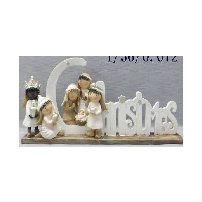 Nacimiento DKD Home Decor Dorado Blanco 4 x 10.5 x 25 cm (2 Unidades)