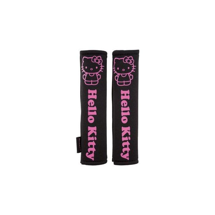 Hello Kitty Cs4 KIT1035 Almohadillas Negras para Cinturón de Seguridad Juego de 2 Universales, Extra Cómodas y Lavables para Proteger Rozaduras 5