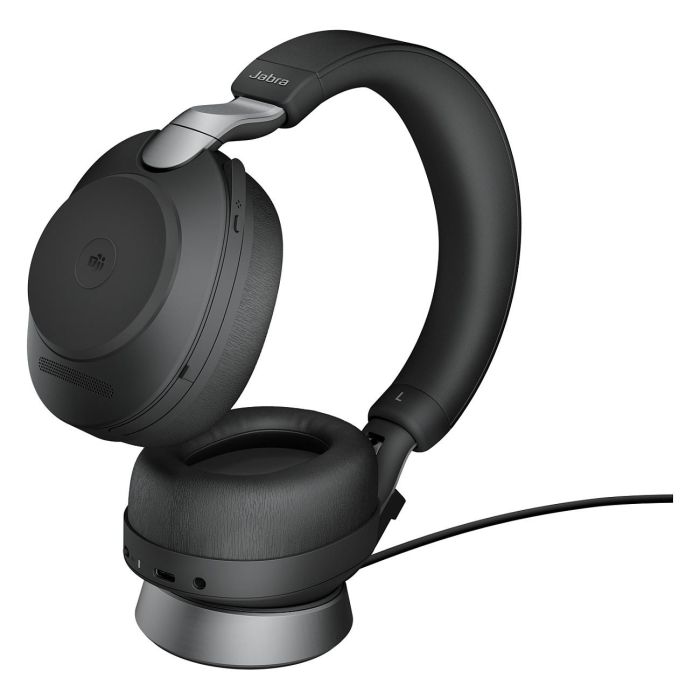 Jabra Evolve2 85 Stereo MS + Ladestation + Link 380 USB-A Auriculares Inalámbrico y Alámbrico Negro Certificado Microsoft Teams 2