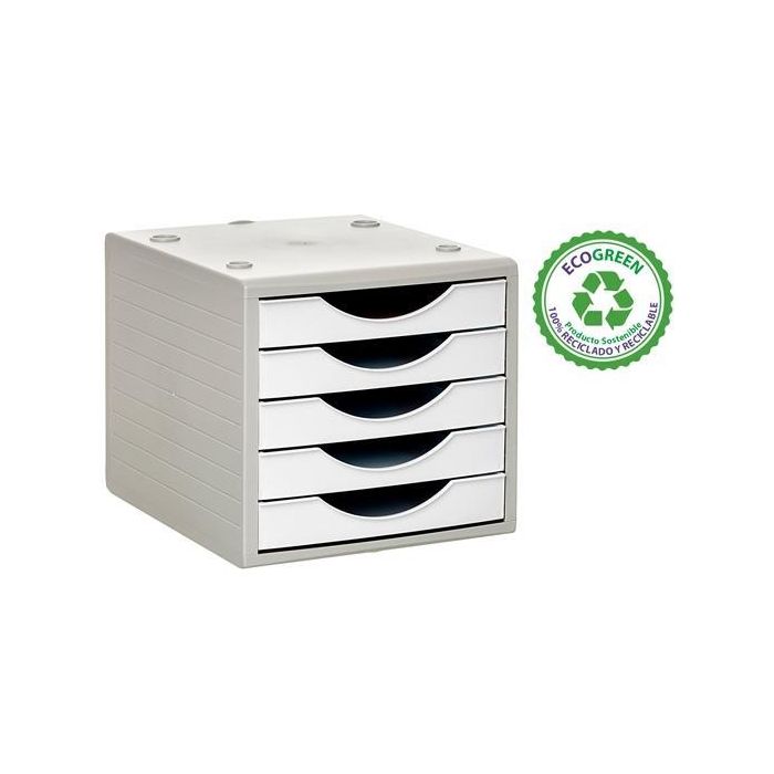 Archivo 2000 Módulo Organizador Ecogreen Sobremesa 5 Cajones 340x270x260 Reciclado Blanco Pastel Archivo 2000 Módulo Organizador Ecogreen Sobremesa 5 Cajones 340x270x260 Reciclado Blanco Pastel