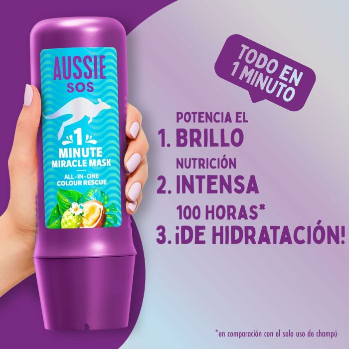 Mascarilla Capilar Aussie SOS 1 MINUTE 250 ml 8 Mascarilla Capilar Aussie SOS 1 MINUTE 250 ml 8