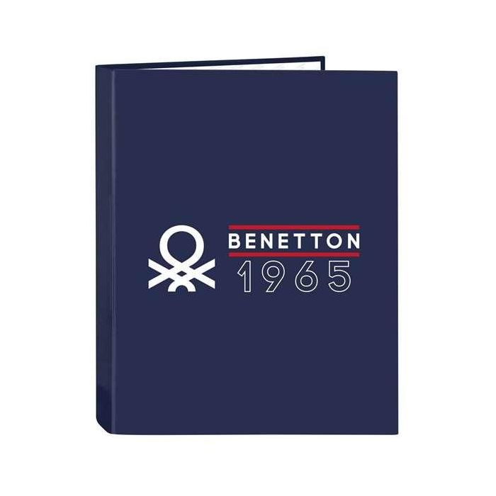 Carpeta de anillas Benetton Varsity Azul marino A4 26.5 x 33 x 4 cm