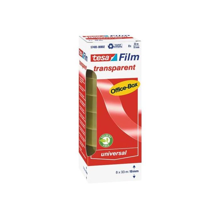 TESA Pack 8 Cintas Adhesivas Transparentes 33m x 19mm Polipropileno 57405-00002-01