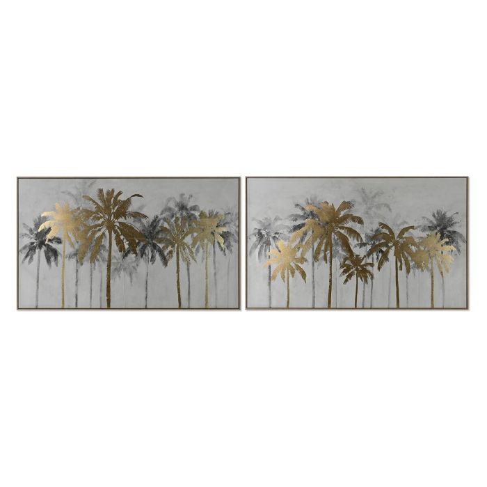 Cuadro Home ESPRIT Palmeras Tropical 150 x 4 x 90 cm (2 Unidades)