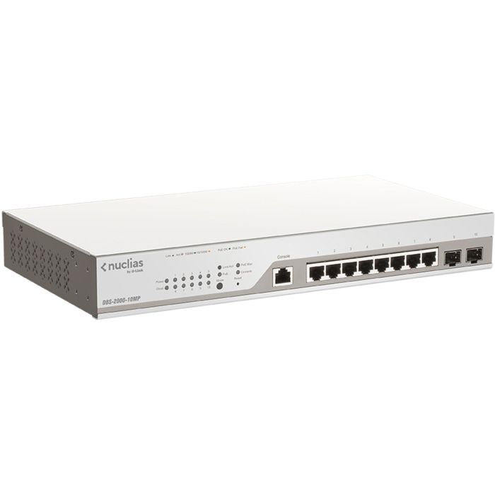 D-Link DBS-2000-10MP Switch Gigabit Layer 2 de 10 Puertos PoE+ Nuclias 1 D-Link DBS-2000-10MP Switch Gigabit Layer 2 de 10 Puertos PoE+ Nuclias 1