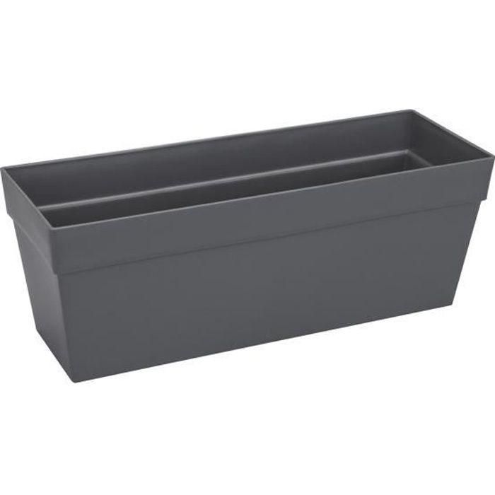 Elho Jardinera de Balcón Loft Urban de Autorriego, Alargada con Depósito de Agua, 50 cm, Gris Antracita, Ideal para Terraza y Exterior Elho Jardinera de Balcón Loft Urban de Autorriego, Alargada con Depósito de Agua, 50 cm, Gris Antracita, Ideal para Terraza y Exterior