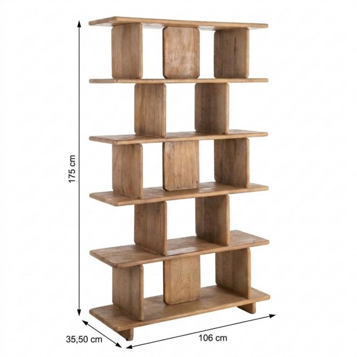Estantería Natural Madera de Mango Salón 106 X 35,50 X 175 C