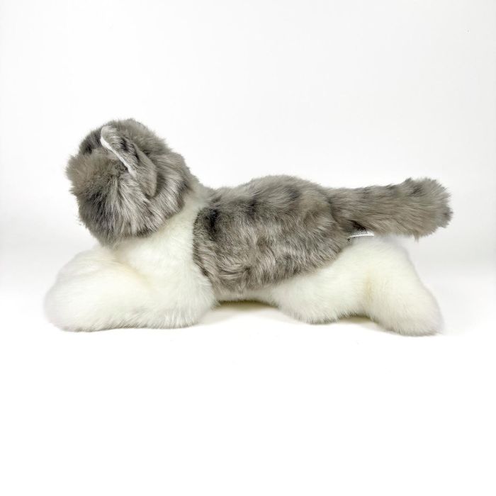 Peluche Gato Gris Y Blanco Tumbado 25Cm 939D00300 Bocalan 3