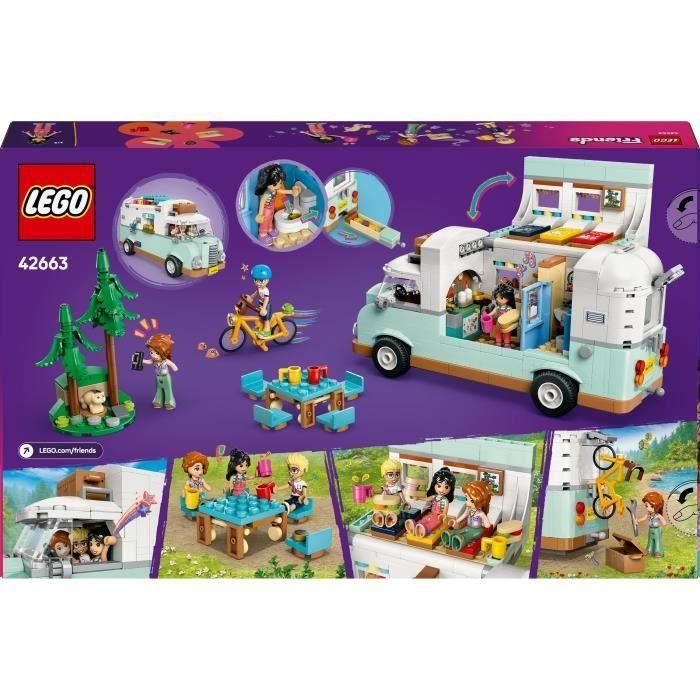 LEGO Friends 42663 Aventura En La Caravana De La Amistad Set de Construcción para Niñas y Niños con Vehículo, 3 Minipersonajes y Hurón 5