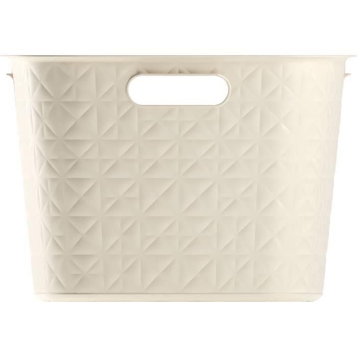 Curver AAAMB97771 Cesto para la ropa sucia Softex, Plástico reciclado, 45 L, 59 x 39 x 27 cm, Blanco roto