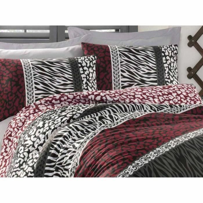 Juego de Cama ASI8681875492156 - Funda Nórdica 220x240 cm + 2 Fundas Almohada 60x60 cm - 100% Algodón Reforzado - Rojo 1