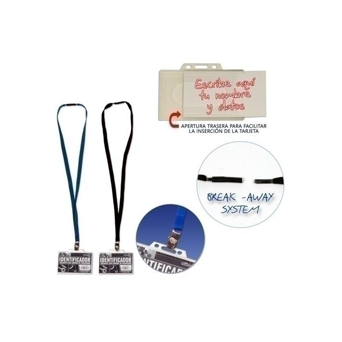 Funda Distintivo Office Box Con Cordon De Seguridad Negro Paquete De 25