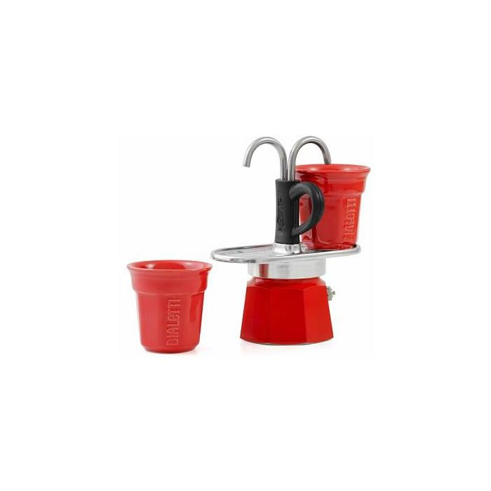 Bialetti Mini Express Cafetera Italiana Roja Aluminio 0.09 L 2 Tazas