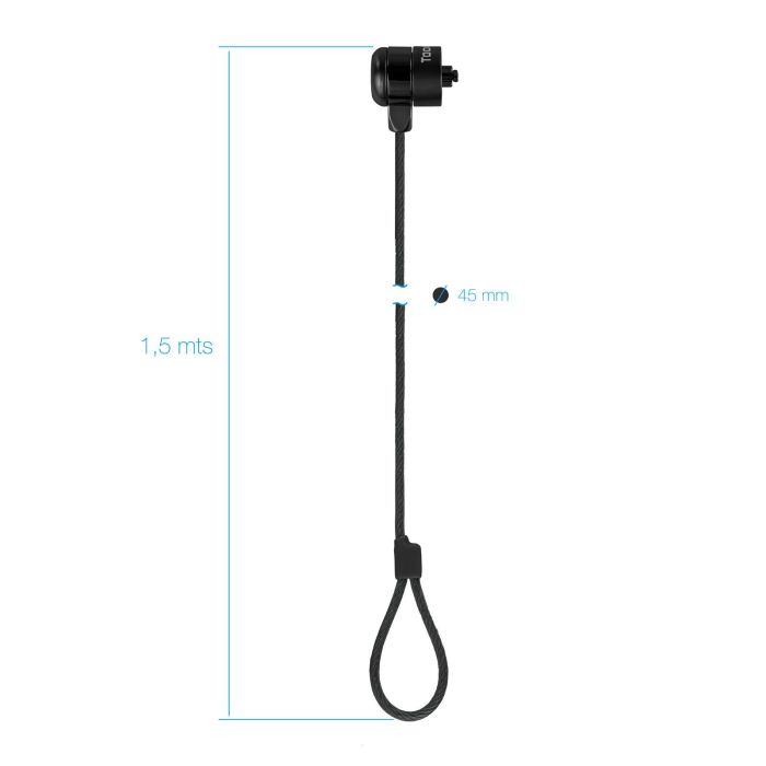 TOOQ Cable de Seguridad T-LOCK con Llave para Portatiles 1.5 metros, Gris Oscuro 2 TOOQ Cable de Seguridad T-LOCK con Llave para Portatiles 1.5 metros, Gris Oscuro 2