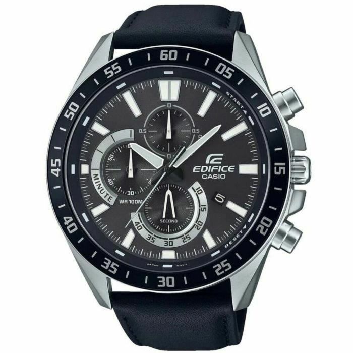 Casio EDIFICE Reloj de Cuero Genuino Negro Casio EDIFICE Reloj de Cuero Genuino Negro