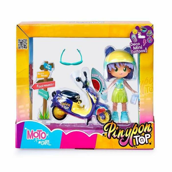 Figura pinypon top con moto. incluyen unas gafas y un casco. Figura pinypon top con moto. incluyen unas gafas y un casco.