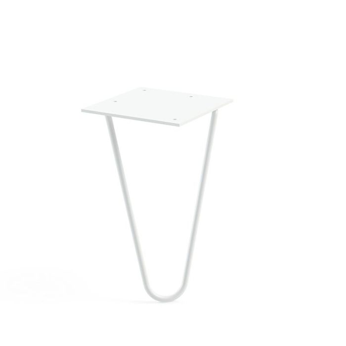 Q&Q Pata Metálica Modelo Varnia Acabado Blanco Mate, Altura 125 mm, para Sofás y Muebles