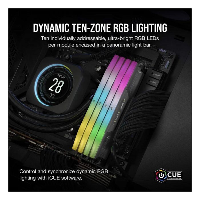 Corsair CMH64GX5M4B5600Z36 64 GB (4x 16 GB) DDR5 5600 MHz CL36 Retroiluminación RGB AMD EXPO Quad-Kit