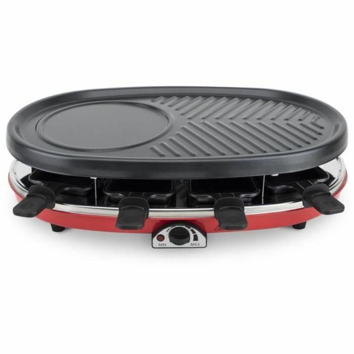 H.KOENIG RP418 Raclette para 8 personas, Plancha, Crepera y Parrilla - Rojo 3