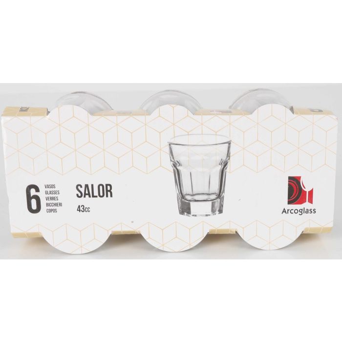 Set de 6 vasos chupito Salor 43 cc - Inde (12 Cajas) 3 Set de 6 vasos chupito Salor 43 cc - Inde (12 Cajas) 3
