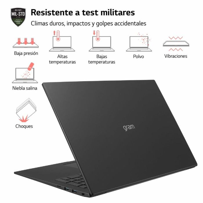 LG Gram 17Z90R-E.AD75B Portátil Ultraligero Intel Core i7-1360P 32GB 512GB SSD RTX 3050 17" WQXGA IPS Antireflejo Win 11 16 LG Gram 17Z90R-E.AD75B Portátil Ultraligero Intel Core i7-1360P 32GB 512GB SSD RTX 3050 17" WQXGA IPS Antireflejo Win 11 16