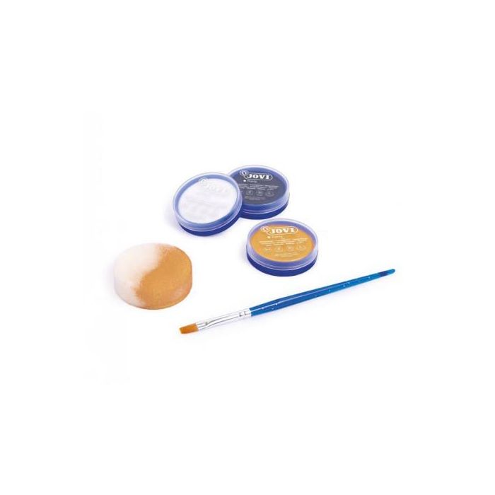Jovi 174AN Set Maquillaje Animals 3 Botes 8ml Crema Colores Blanco, Naranja y Negro con Esponja y Pincel 1