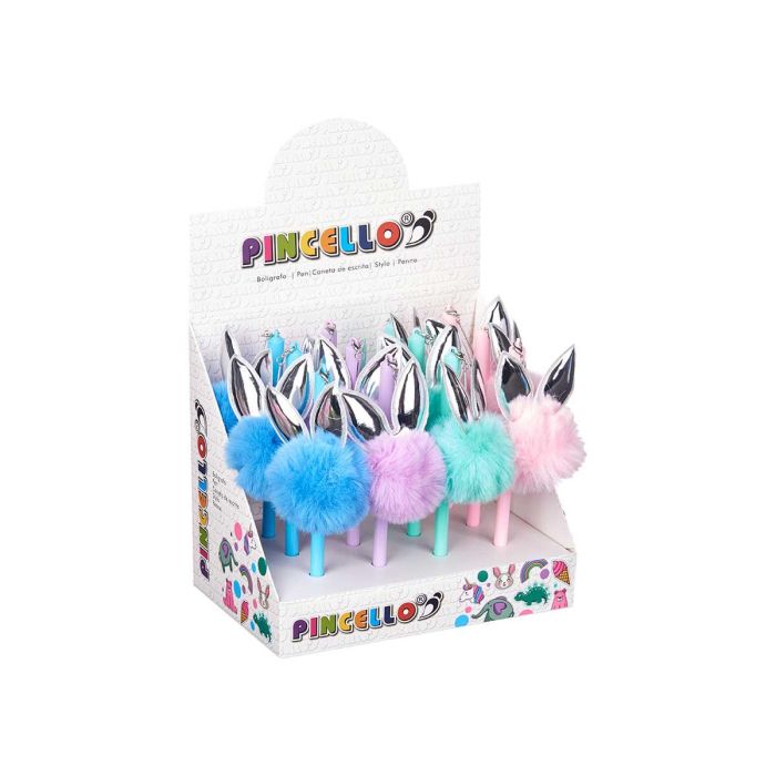 Bolígrafo Pompon Conejo Surtidos Pincello - Azul, Morado, Rosa, Verde - 7x19x4.5 cm (24 Unidades) 2 Bolígrafo Pompon Conejo Surtidos Pincello - Azul, Morado, Rosa, Verde - 7x19x4.5 cm (24 Unidades) 2