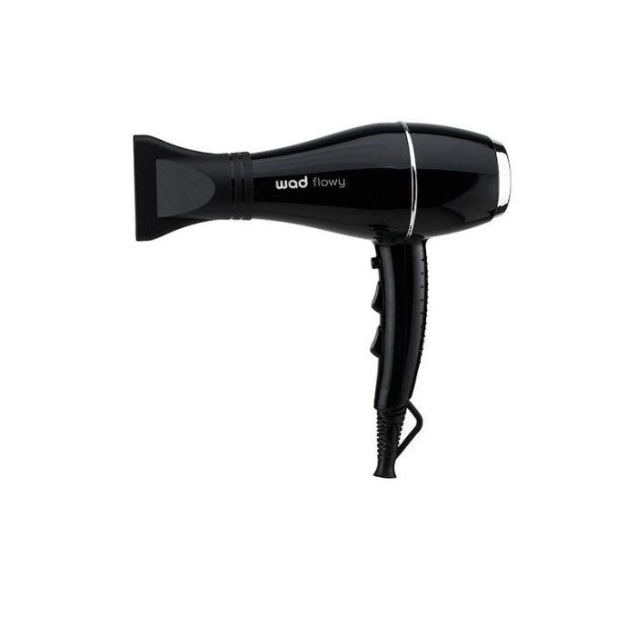 Wad Professional Beauty Secador de Pelo Flowy Black Iónico Profesional 1800-2100W, Motor AC, 2 Boquillas, Difusor, Golpe Frío