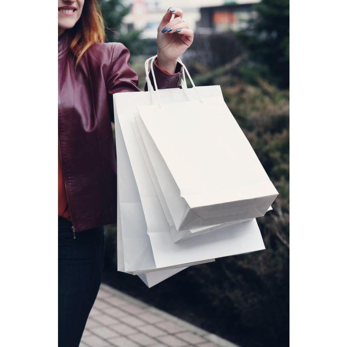 Set de 3 bolsas de papel blanco 26x17x26 cm Algon (24 Cajas) 3 Set de 3 bolsas de papel blanco 26x17x26 cm Algon (24 Cajas) 3