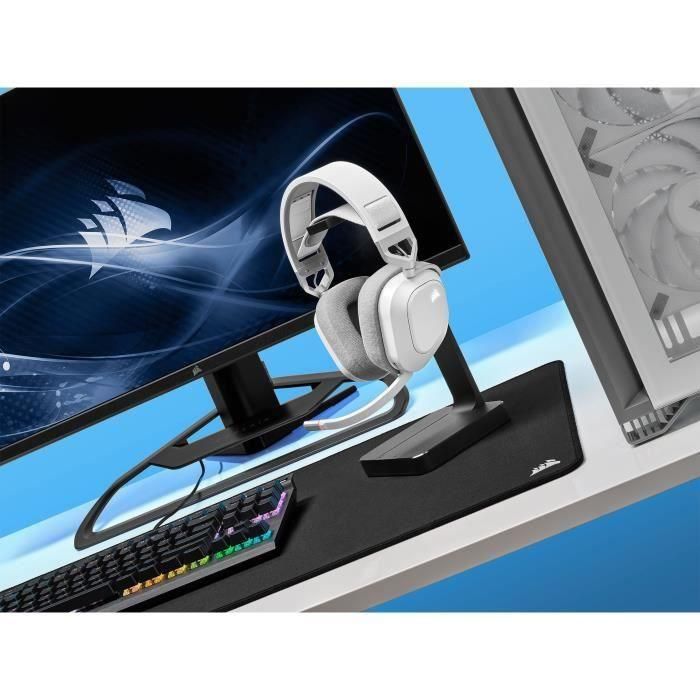 Casco de juegos - Corsair HS80 Wireless - White - Micrófono Omnidireccional 2 Casco de juegos - Corsair HS80 Wireless - White - Micrófono Omnidireccional 2
