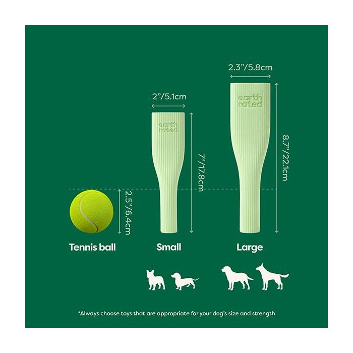 Earth Rated Juguete Mordedor Dispensador de Golosinas para Perros | Caucho Natural Duradero Talla L | Lavavajillas y Congelador | Color Verde 2