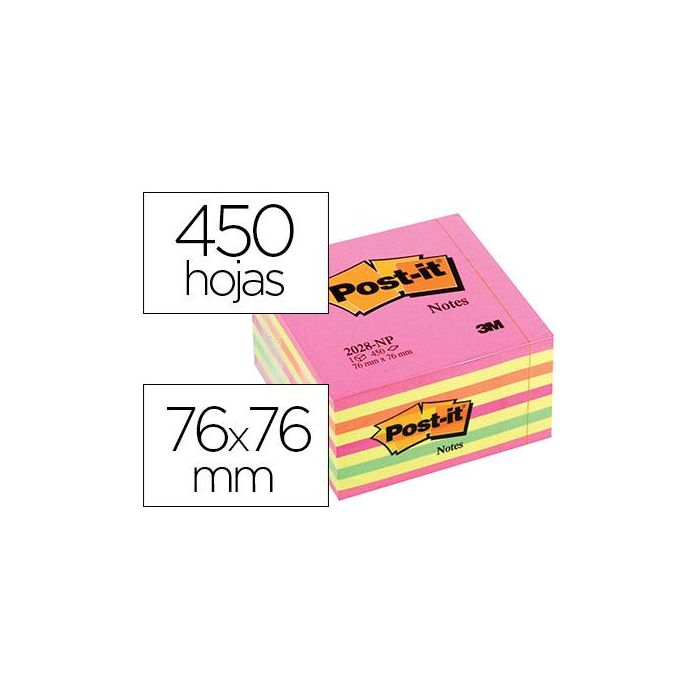 Post-It Cubo De Notas 450H 76x76 Tonos Pastel Multicolor