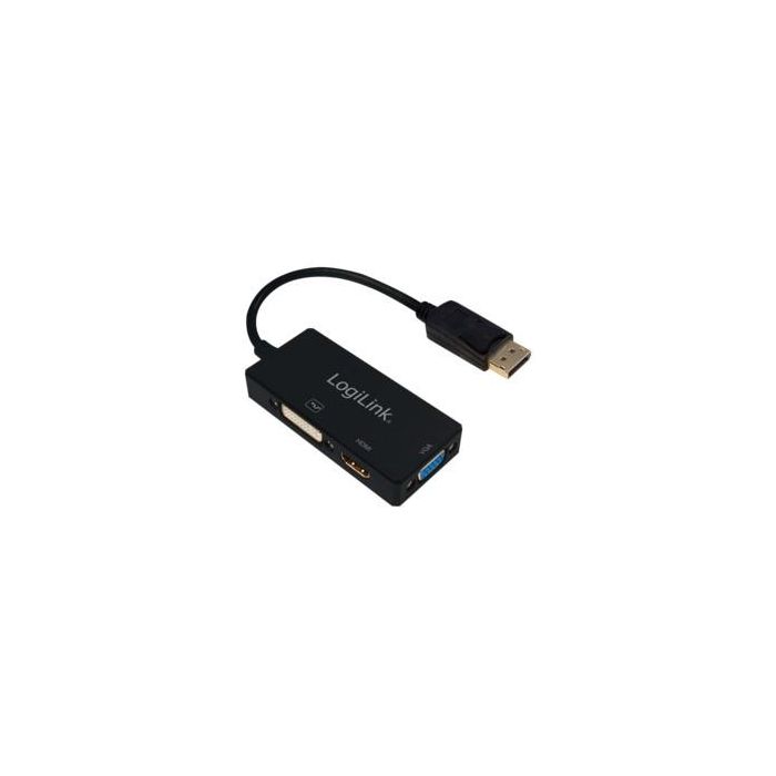 Logilink CV0109 Adaptador DisplayPort 1.2 a DVI/HDMI/VGA 4K Negro Macho a Hembra 0.15m 0 Logilink CV0109 Adaptador DisplayPort 1.2 a DVI/HDMI/VGA 4K Negro Macho a Hembra 0.15m 0