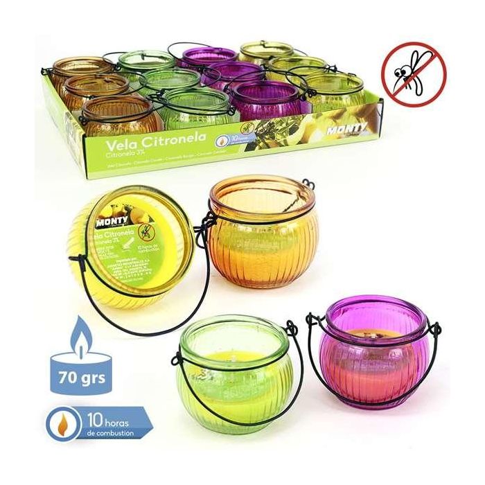 Juinsa Vela de Citronela 3% en Candelabro 7x7,60cm - Modelos Surtidos 1