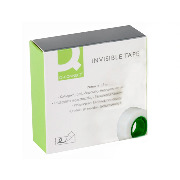 Q-connect Cinta Adhesiva Invisible 33 mt x 19 mm Permite Escribir Sobre Ella Ideal Para Embalar 5