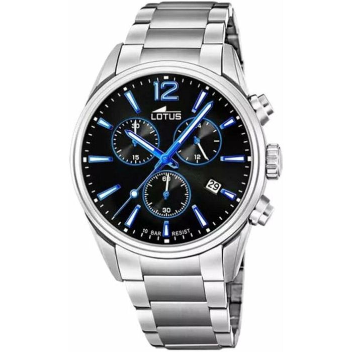 Reloj Hombre Lotus 18690/6 Negro Plateado Reloj Hombre Lotus 18690/6 Negro Plateado