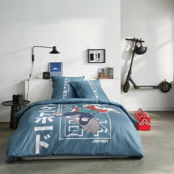Today TOD3574641268640 Juego de Cama JAVA, Algodón Estampado Japonés, Azul, 2 personas, 240x220 cm Today TOD3574641268640 Juego de Cama JAVA, Algodón Estampado Japonés, Azul, 2 personas, 240x220 cm