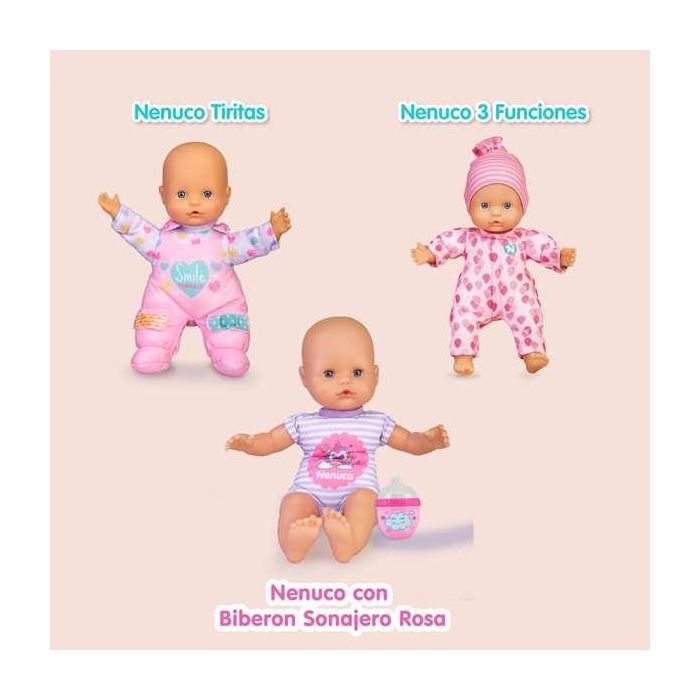 Muñeco nenuco blandito rosa 25 cm con 3 funciones 1 Muñeco nenuco blandito rosa 25 cm con 3 funciones 1