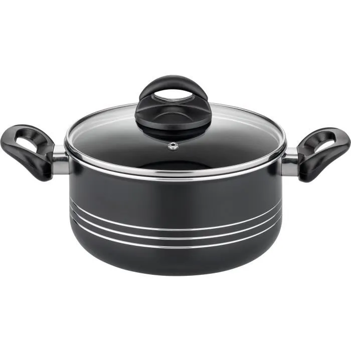 GSW GSW4005643158800 Batería de Cocina MILANO NERO, 15 Piezas, Aluminio Macizo, Negro, Inducción 1