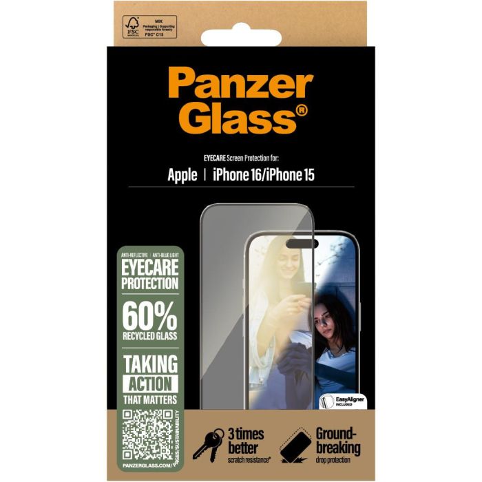 PanzerGlass UWF Protector de Pantalla para iPhone 16 / 15 Ultra-Wide Fit, Resistente a Rayones y Golpes 2 PanzerGlass UWF Protector de Pantalla para iPhone 16 / 15 Ultra-Wide Fit, Resistente a Rayones y Golpes 2
