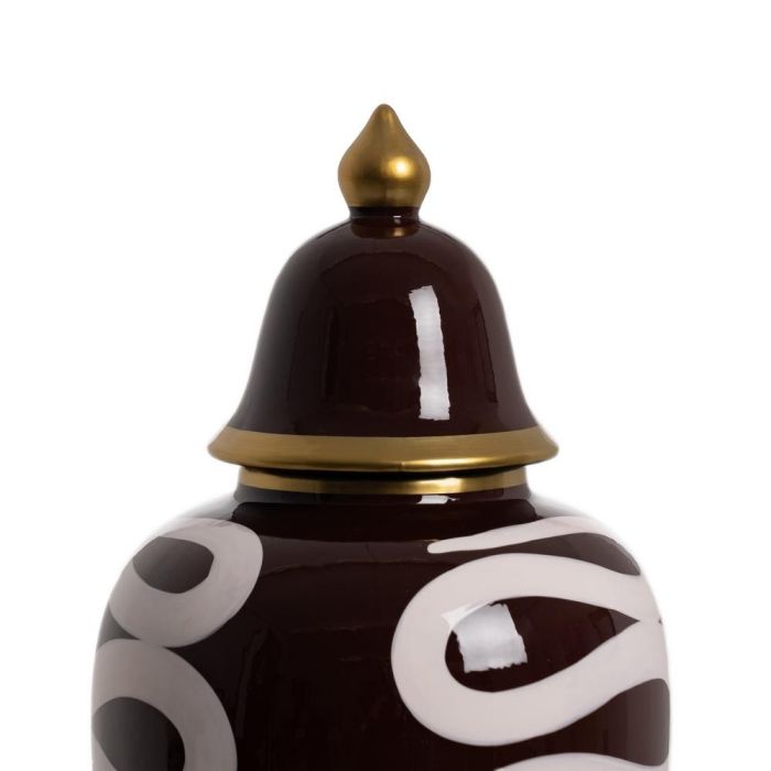 Tibor Blanco-Marrón Porcelana Decoración 19 X 19 X 48 cm