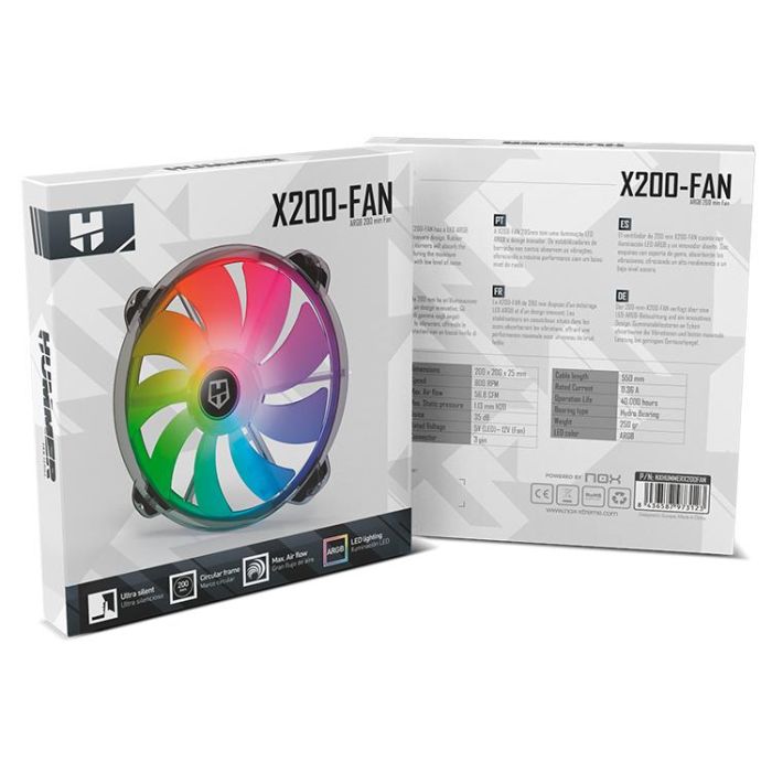Ventilador Nox X200/ 20cm/ ARGB 5 Ventilador Nox X200/ 20cm/ ARGB 5