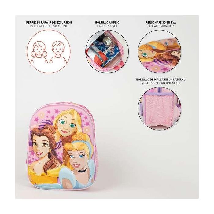 Mochila infantil 3D princess 25.0 x 31.0 x 10.0 cm 2