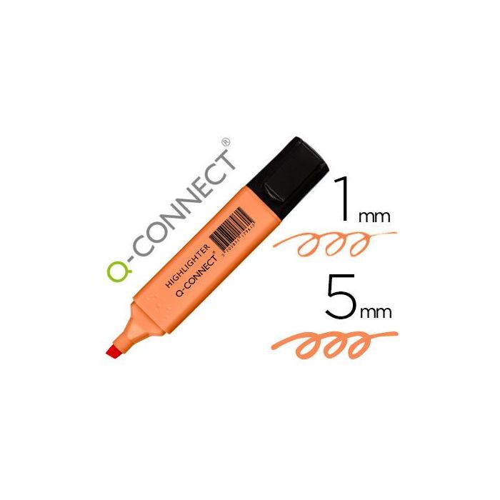 Rotulador Q-Connect Fluorescente Pastel Naranja Punta Biselada 10 unidades