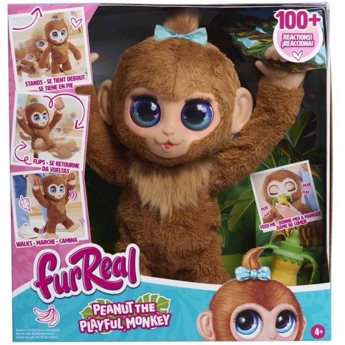 furReal 28113 Peanut el Mono Interactivo: Peluche Caminador con 100+ Reacciones, Sonidos y Acciones como Caminar, Sentarse, Beber - 38 cm 3