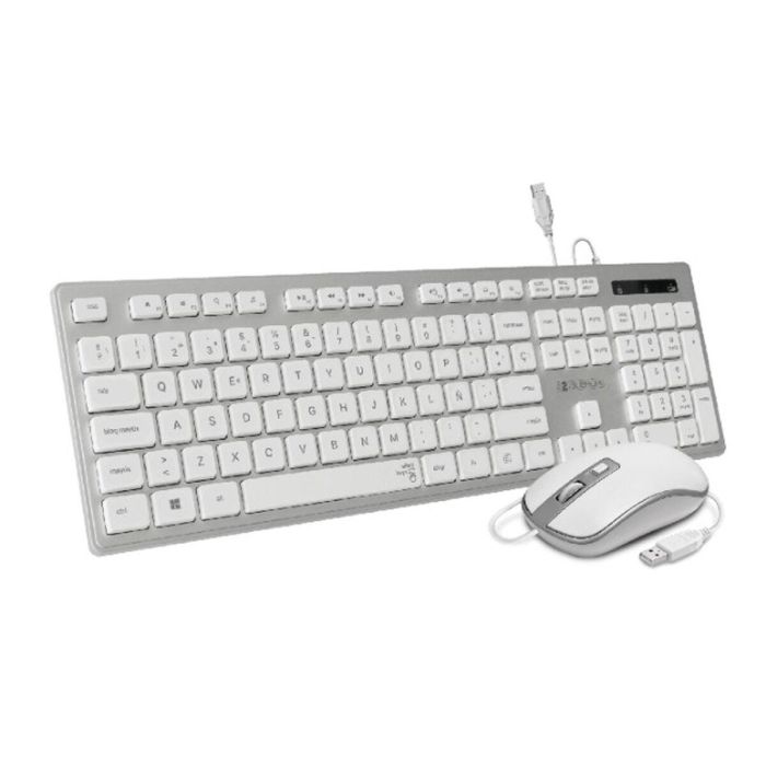 SUBBLIM SUBKBC-CEKE60 Kit Teclado y Ratón con Cable USB Plug&Play Ergonómico Silencioso Universal QWERTY Español 1600 DPI Plata, Blanco SUBBLIM SUBKBC-CEKE60 Kit Teclado y Ratón con Cable USB Plug&Play Ergonómico Silencioso Universal QWERTY Español 1600 DPI Plata, Blanco