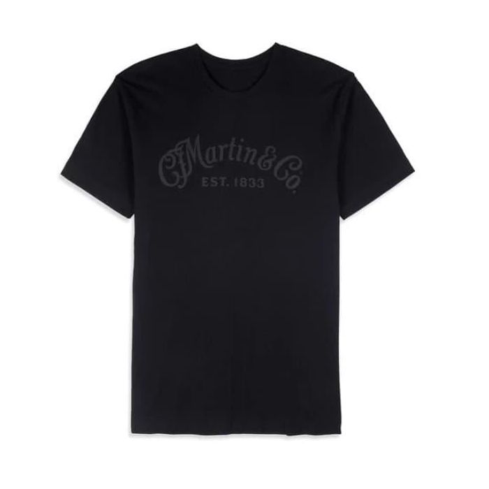 Martin Camiseta Tone On Tone Negra con Logo