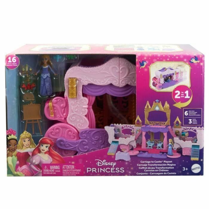Disney Princess HWX17 Muñeca Aurora: Set con Caleche y Castillo en Caja 4